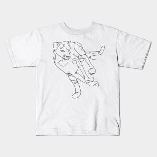 Cheetah Running Black Lineart Kids T-Shirt